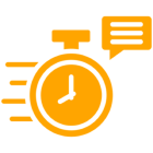 Time management with chat bubble