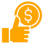 Approval symbol with dollar icon