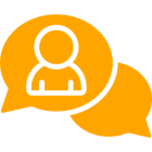 Chat icon with person silhouette